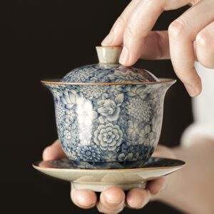 TSB17BB007 D5 Vintage Chinesisches Teeservice Gongfu Teeset Porzellan Blau und Weiß