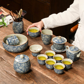 Vintage Chinesisches Teeservice Gongfu Teeset Porzellan Blau und Weiß