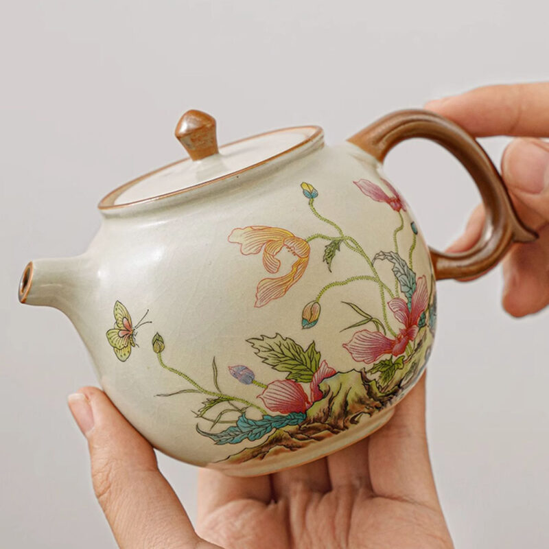Blumen Chinesisches Teeservice Kung Fu Teeset Keramik – Bild 2