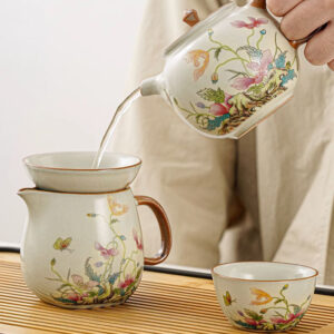 TSB17BB008 D1 Blumen Chinesisches Teeservice Kung Fu Teeset Keramik