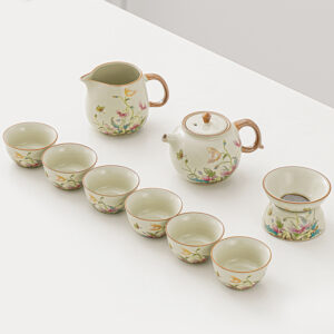 TSB17BB008 V1 Blumen Chinesisches Teeservice Kung Fu Teeset Keramik