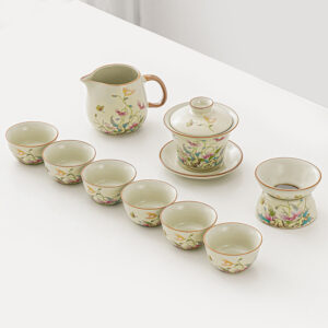 TSB17BB008 V2 Blumen Chinesisches Teeservice Kung Fu Teeset Keramik