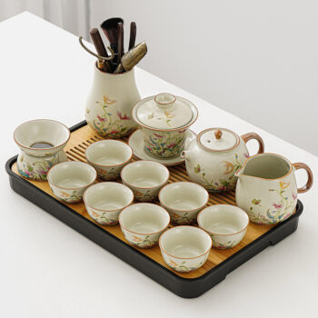 Blumen Chinesisches Teeservice Kung Fu Teeset Keramik