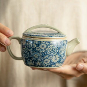 TSB17BB020 D1 Blumen Chinesisches Teeservice Gongfu Teeset Blau und Weiß