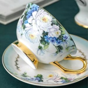 TSB18BB002 2 Violett Teetasse und Untertasse-Set Knochenporzellan