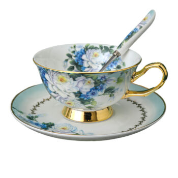 Violett Teetasse und Untertasse-Set Knochenporzellan