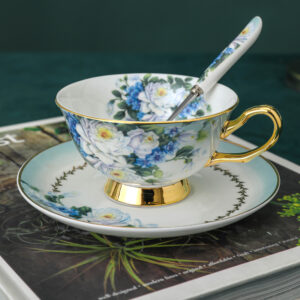 TSB18BB002 V1 Violett Teetasse und Untertasse-Set Knochenporzellan