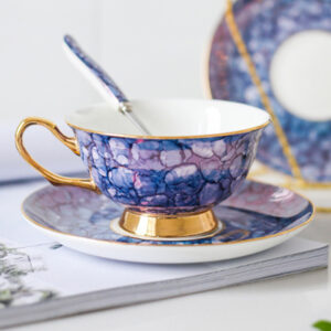 TSB19BB014 V1 Luxuriöses Teetasse und Untertasse-Set Knochenporzellan