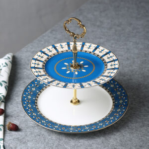 TSB19BB019 V1 Zeit Cupcake-Ständer Knochenporzellan gestuftes Servier-Tablett