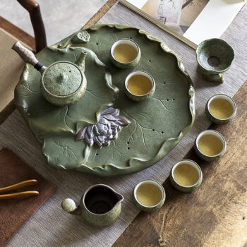 Lotus Japanisches Teeservice Gongfu Teeset raue Töpferei