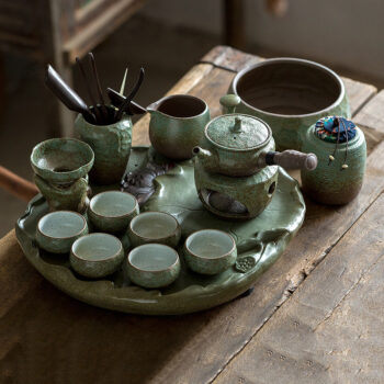 Lotus Japanisches Teeservice Gongfu Teeset raue Töpferei