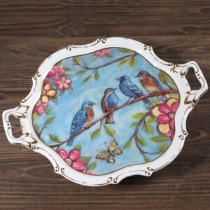 TSB1BB011 C 5 Blauer Vogel Europäisches Teeservice vollständiges Teeset Knochenporzellan