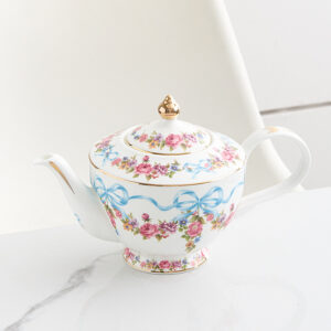 TSB20BB008 3 Vintage Blumen Europäisches vollständiges Teeset Knochenporzellan
