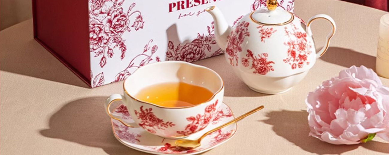 TSB21BB005 D1 Rose Tee-für-eine-Person-Set Porzellan