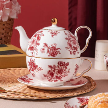 Rose Tee-für-eine-Person-Set Porzellan