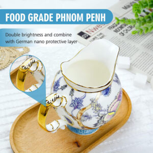 TSB23BB003 d2 1 Feicui Sahnekännchen und Zuckerdose-Set Knochenporzellan