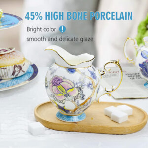 TSB23BB003 d2 2 Feicui Sahnekännchen und Zuckerdose-Set Knochenporzellan