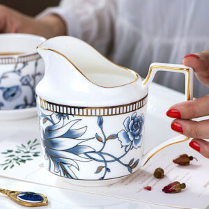 TSB23BB005 1 Yucca Sahnekännchen und Zuckerdose-Set Knochenporzellan