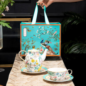 TSB24BB003 D2 Milan Blumen Tee-für-eine-Person-Set Knochenporzellan