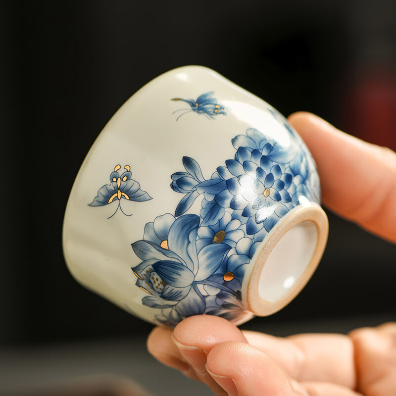 Schmetterling Chinesisches Teeservice Gongfu Teeset Porzellan – Bild 6