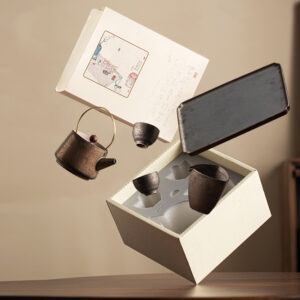 TSB24BB006 4 Vintage Japanisches Service Gongfu Teeset Keramik