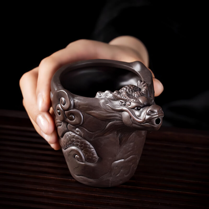 Luxuriöses Chinesisches Teeservice Yixing Drachen Teeset Purpurton – Bild 9