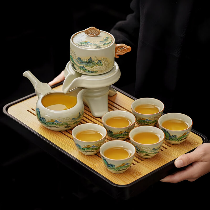 Berge Faules Chinesisches Teeservice Kung Fu Teeset mit Tablett – Bild 2