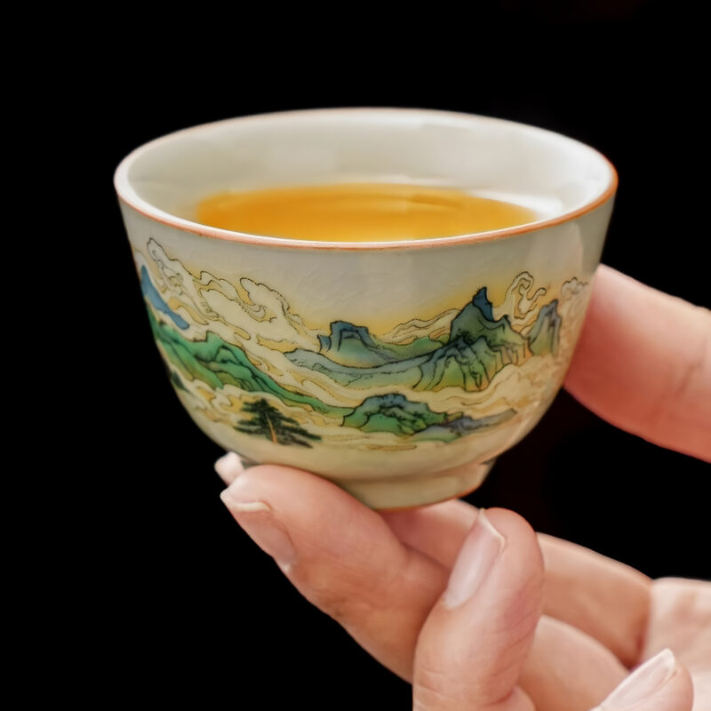 Berge Faules Chinesisches Teeservice Kung Fu Teeset mit Tablett – Bild 7