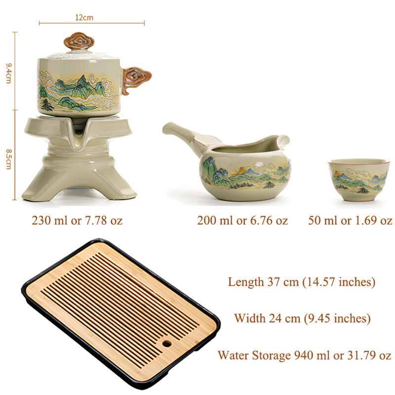 Berge Faules Chinesisches Teeservice Kung Fu Teeset mit Tablett – Bild 8