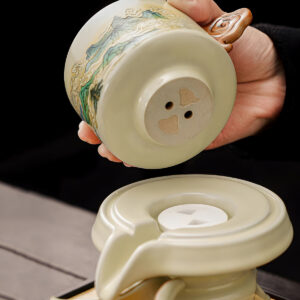 TSB24BB008 D2 2 Berge Faules Chinesisches Teeservice Kung Fu Teeset mit Tablett