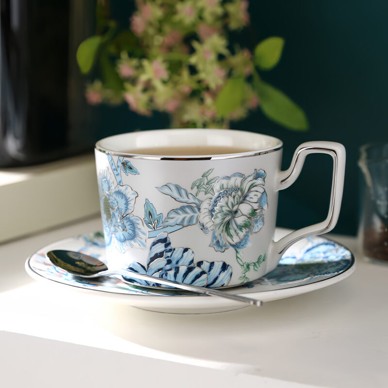 Blumen Teeservice Teekanne und Tasse Set Porzellan – Bild 4