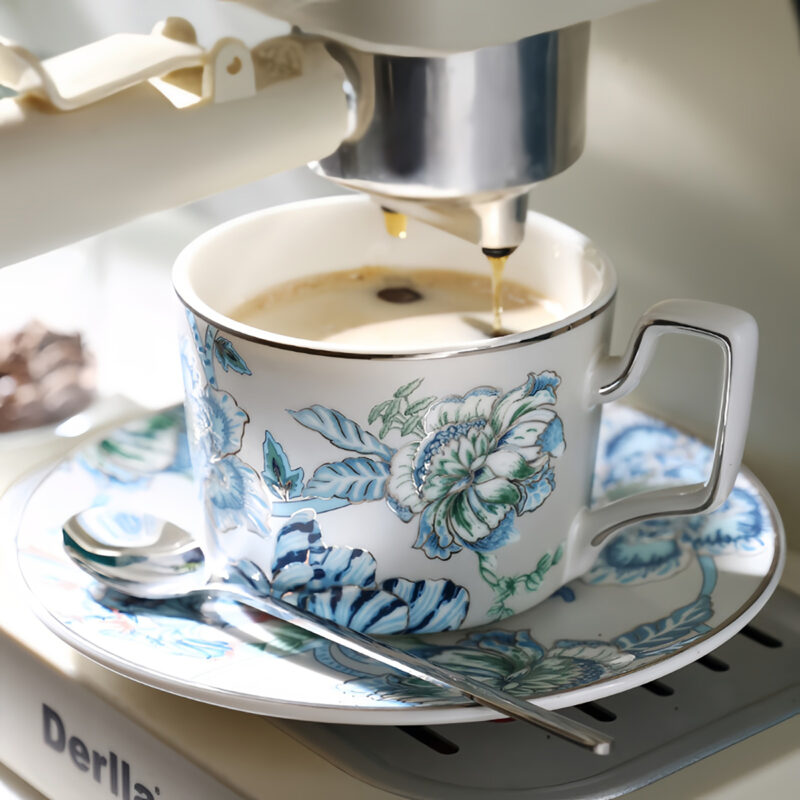 Blumen Teeservice Teekanne und Tasse Set Porzellan – Bild 5