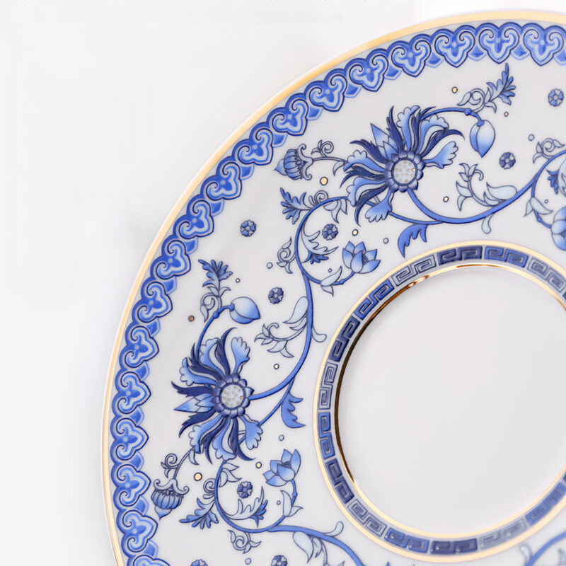 Blau und Weiß Teeservice Nachmittagstee-Set Porzellan – Bild 5
