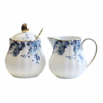 Rosen Porzellan Zucker- und Sahnekännchen-Set