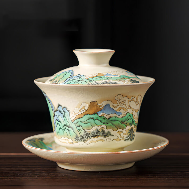 Berge Chinesischer Teeservice Gongfu Teeset Porzellan – Bild 2