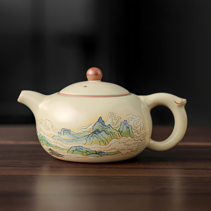 Berge Chinesischer Teeservice Gongfu Teeset Porzellan – Bild 3