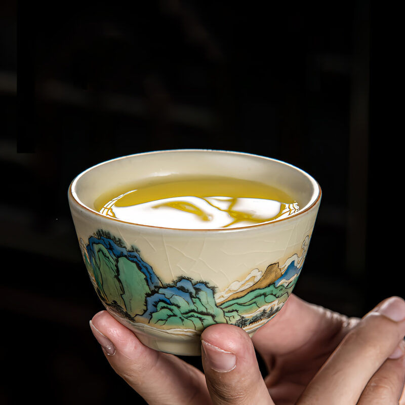 Berge Chinesischer Teeservice Gongfu Teeset Porzellan – Bild 9