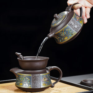 TSB25BB002 1 Fugui Chinesisches Teeservice Yixing Teeset Purpurton