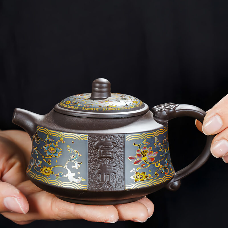 Fugui Chinesisches Teeservice Yixing Teeset Purpurton – Bild 4