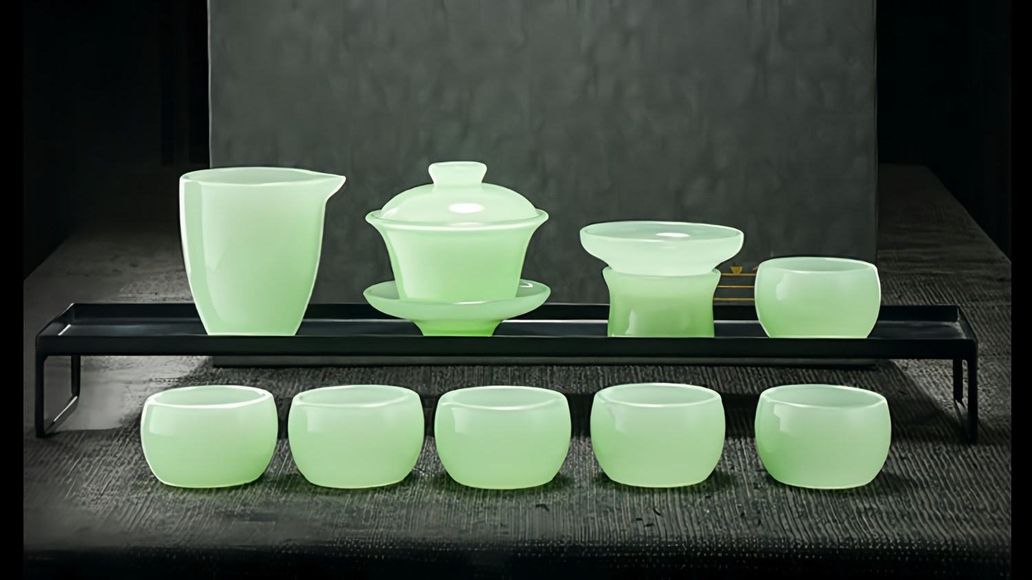 TSB26BB008 D1 Chinesisches Teeservice Gongfu Teeset Liuli Glas