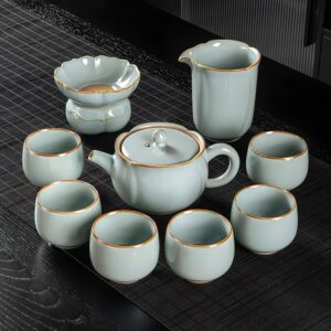 TSB26BB010 V2 Ru Kiln Chinesisches Teeservice Gongfu Teeset mit Teekanne