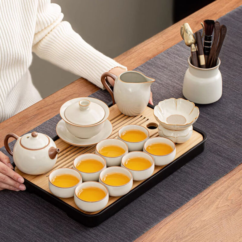 Minimalistisches Chinesisches Teeservice Ru Kiln Gongfu Teeset – Bild 2
