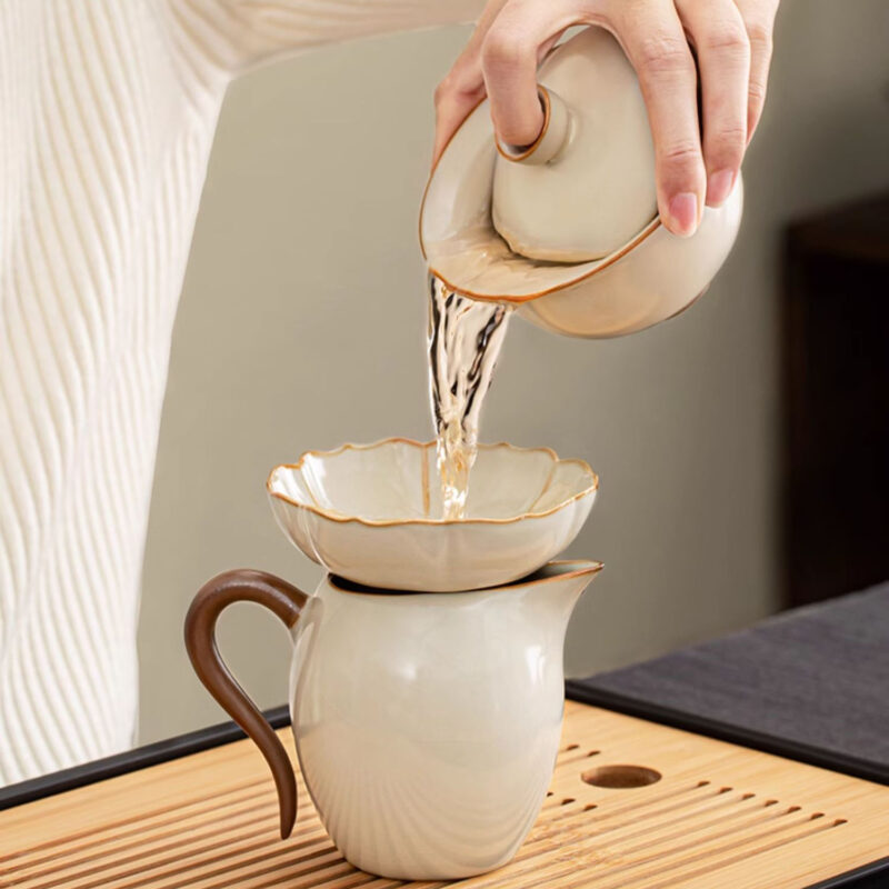 Minimalistisches Chinesisches Teeservice Ru Kiln Gongfu Teeset – Bild 3