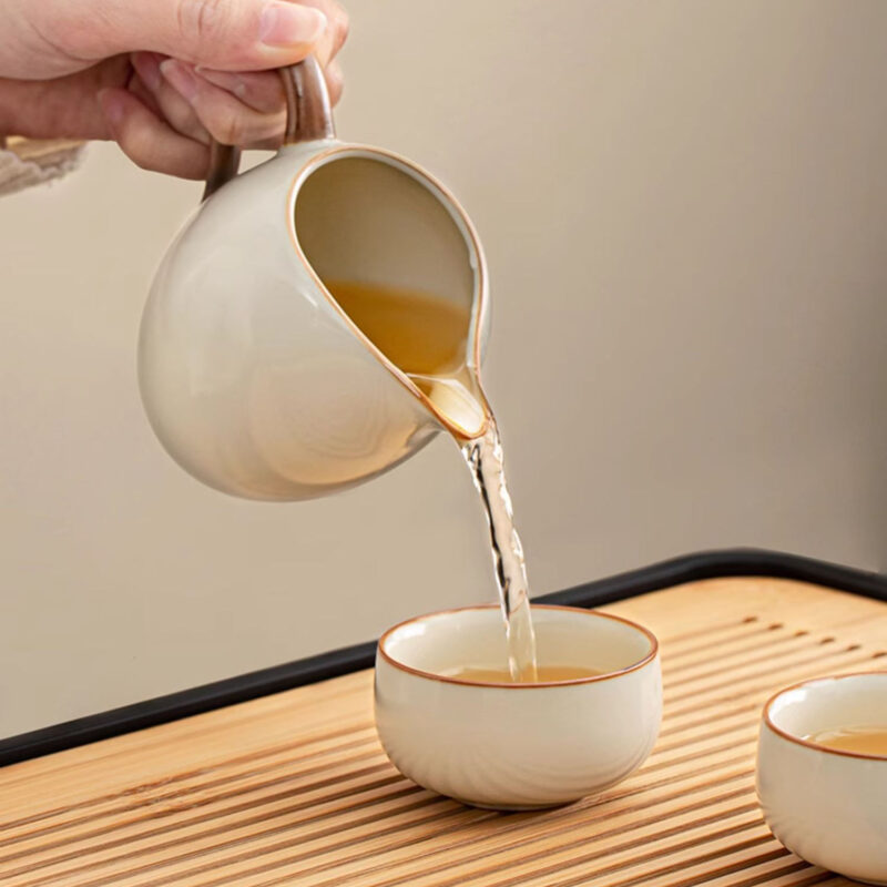 Minimalistisches Chinesisches Teeservice Ru Kiln Gongfu Teeset – Bild 5