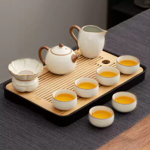 TSB26BB011 V4 Minimalistisches Chinesisches Teeservice Ru Kiln Gongfu Teeset