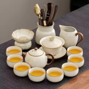 TSB26BB011 V5 Minimalistisches Chinesisches Teeservice Ru Kiln Gongfu Teeset