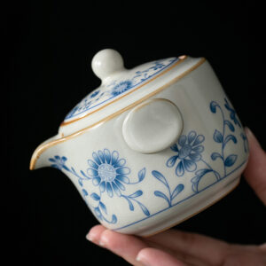 TSB26BB013 D4 Vintage Chinesisches Reise-Teeset Blau und Weiß