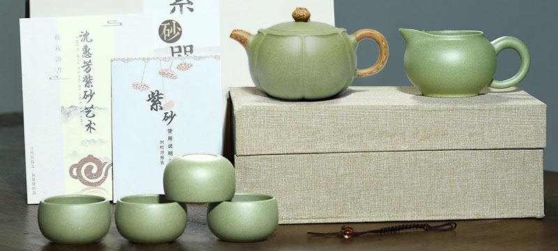 TSB26BB018 D1 Handgefertigtes Chinesisches Teeservice Yixing Teeset Grün Zisha