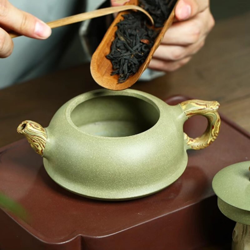 Löwe Chinesisches Teeservice Yixing Teeset Grün Zisha – Bild 4