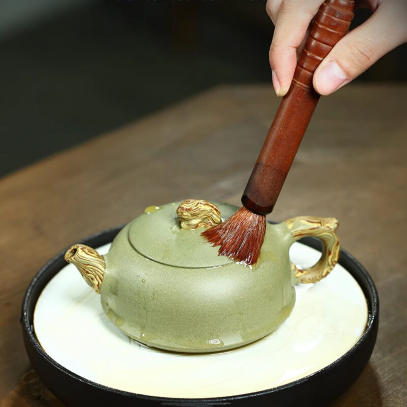 Löwe Chinesisches Teeservice Yixing Teeset Grün Zisha – Bild 8